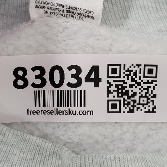 Vintage 90s Steuben Maine Sweatshirt M/L 21x24 Cropped Gray - Picture 9 of 13